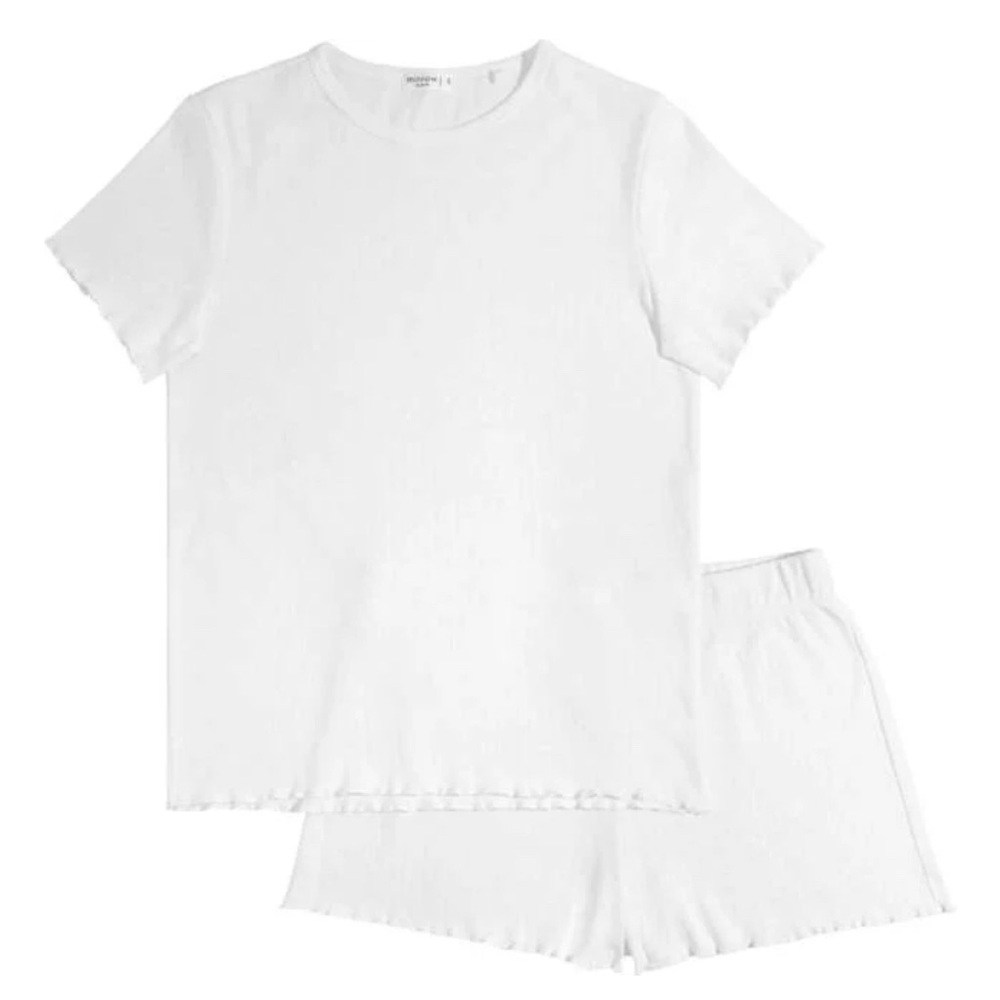 Minnow Pima Pointelle Pajama Set, L
